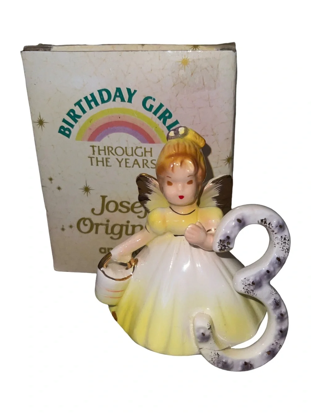 Josef Originals Birthday Girl Blonde Angel 3 Year Old Yellow Dress With Box